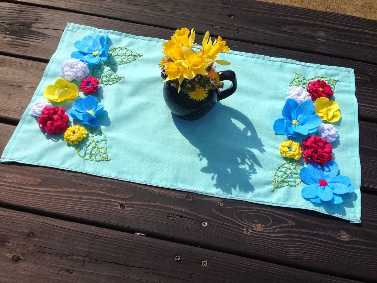Graceful Imperfections HOMEMADE SPRING TABLE RUNNER