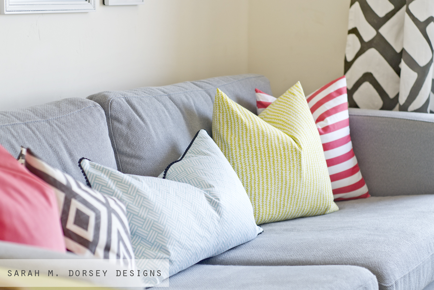 sarah m. dorsey designs 10 minute pillow shams for the Living Room