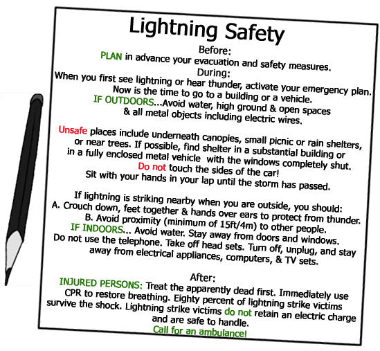 American movies, lightning safety rules