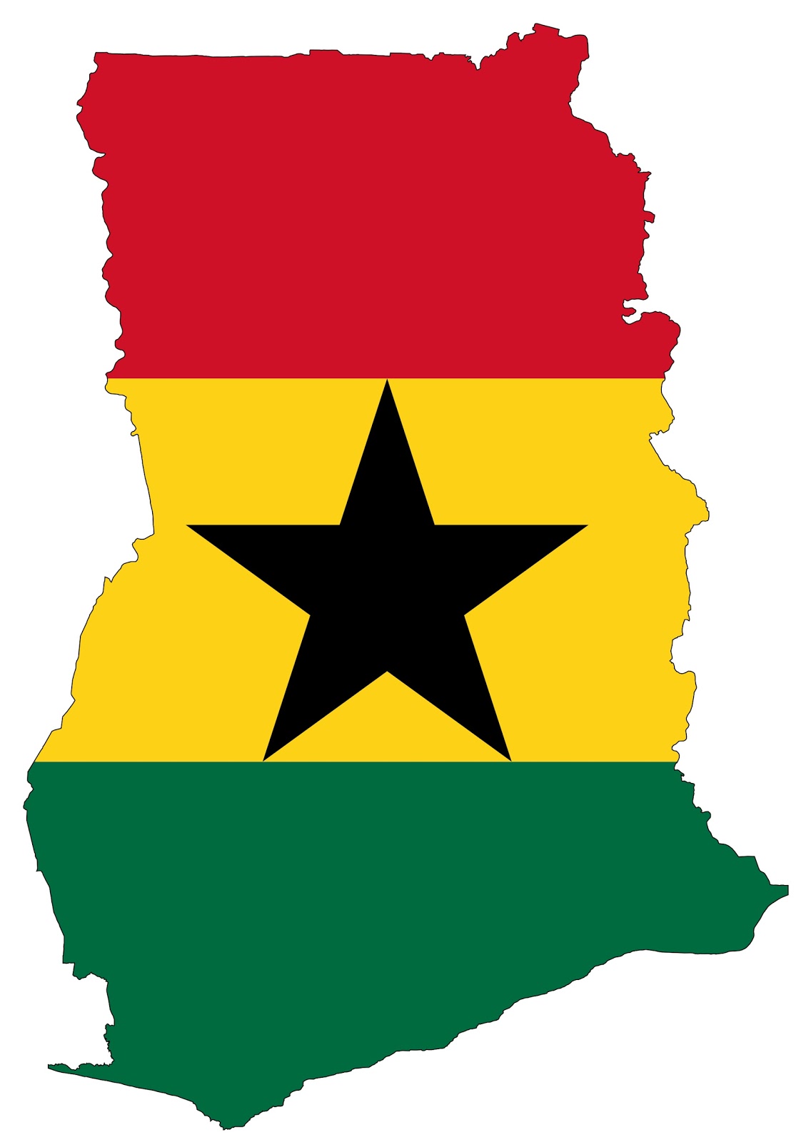 Ghana Flag Map
