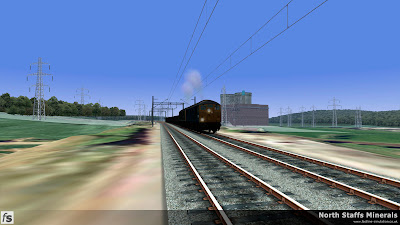 Fastline Simulation - North Staffs Minerals: Double headed Sulzer Type 2s depart from Meaford Power Station with empty mineral wagons in North Staffs Minerals a route for RailWorks Train Simulator 2012.