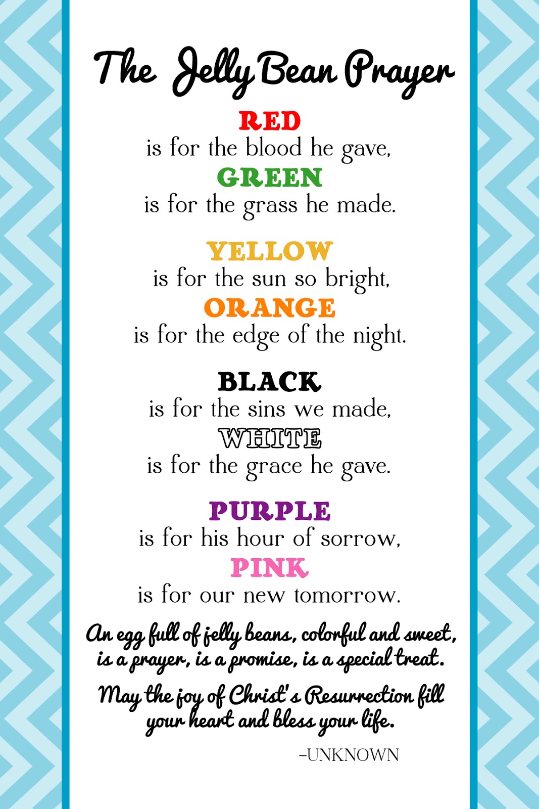 The Creative World Of Great Day Graphics Design Free Printable Jelly Bean Prayer For Easter
