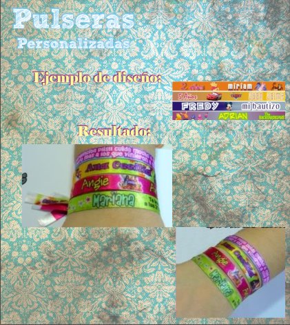 Pulsera personalizada TODO para tu Baby shower, Bautizo, presentacion, Cumpleaños, Boda, XV años, Primera comunion, presentacion!!