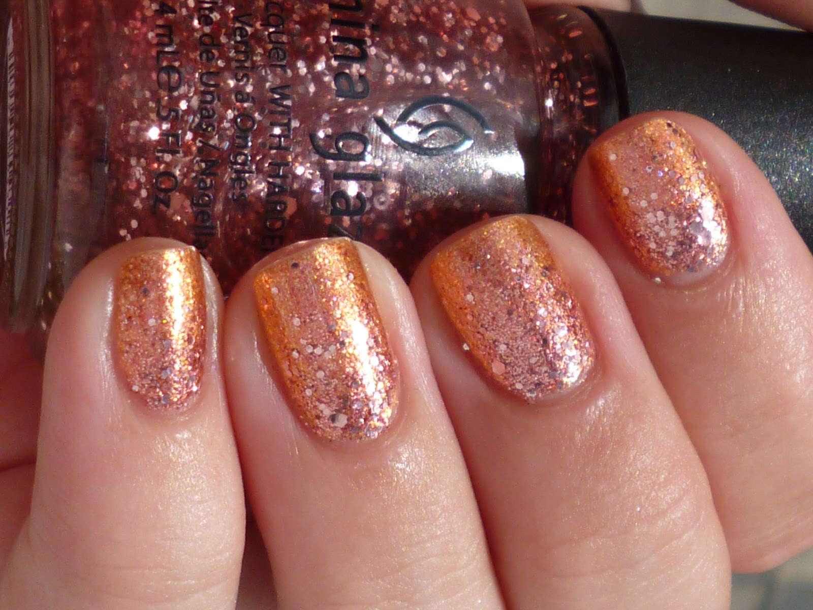 Nail Polish Anon Pros & Bronze Glitter Gradient