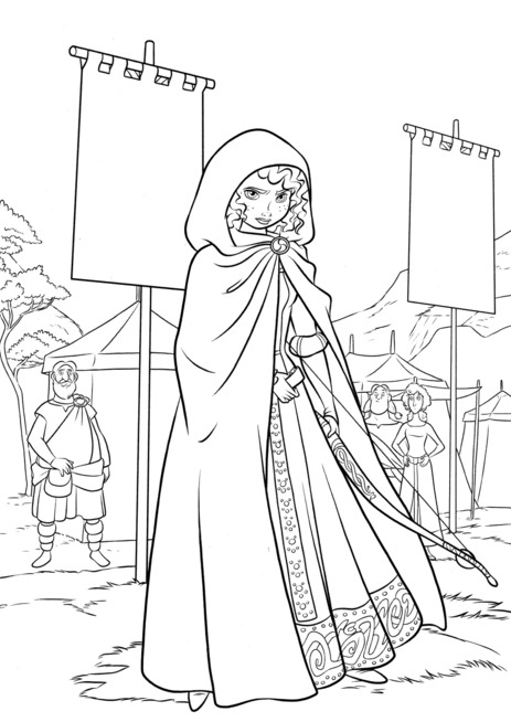 BRAVE MERIDA COLORING PAGES
