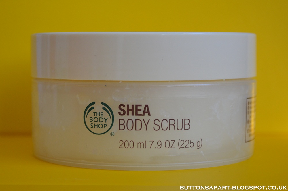 Buttons Apart the body shop shea body scrub review