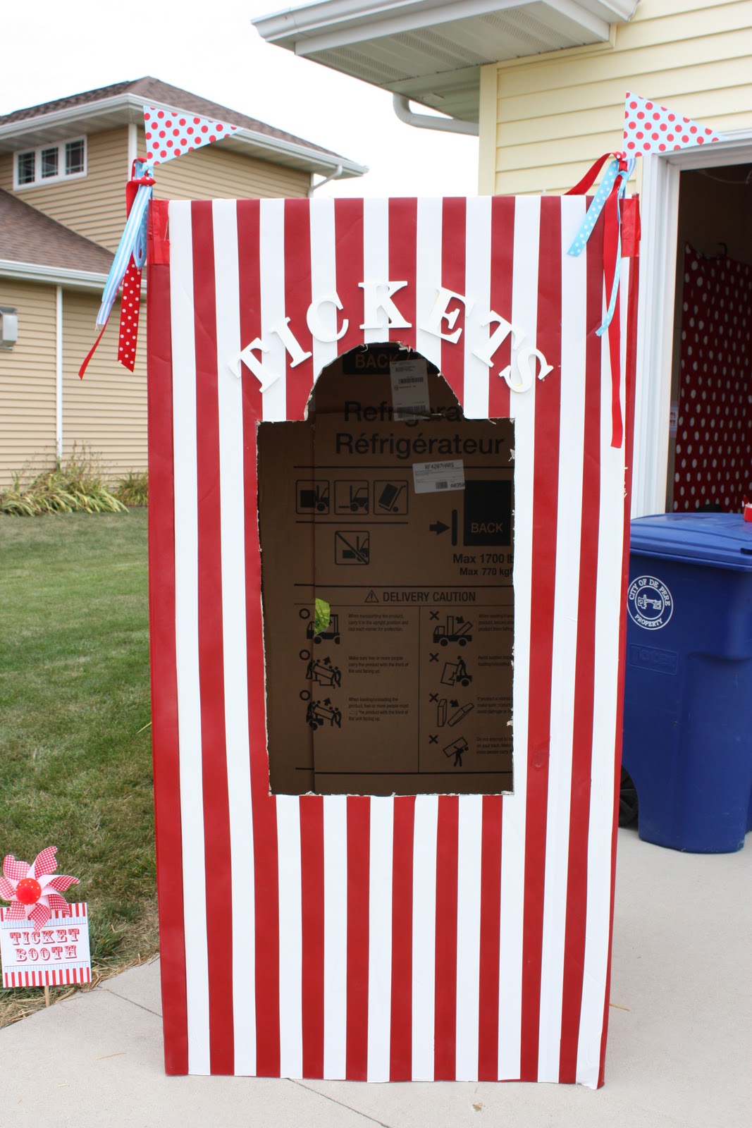 Buckets of Grace Carnival Party Part IV Refrigerator Box Ticket Booth
