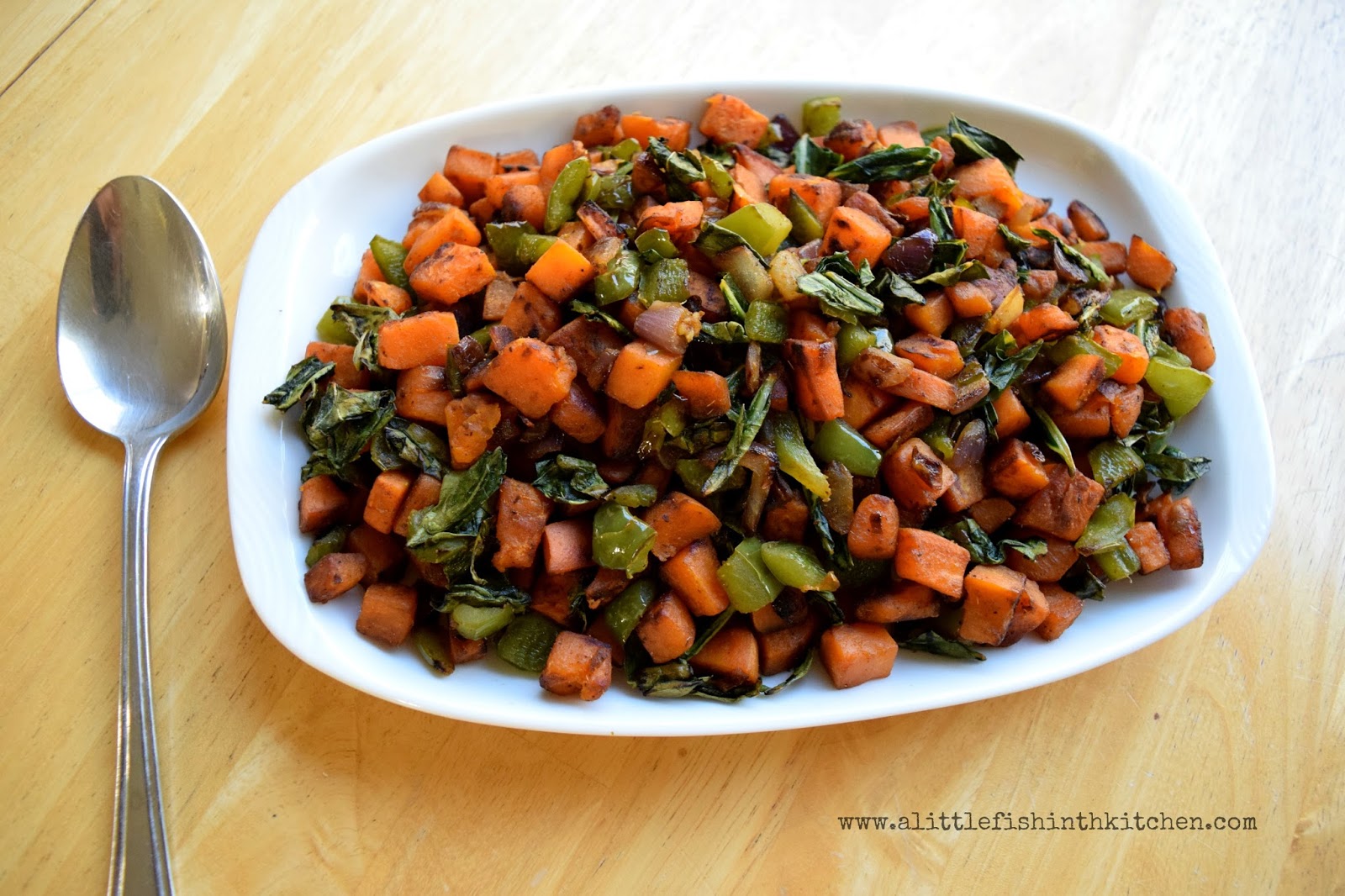 Spicy Sweet Potato Hash with Collard Greens A Little Fish in the Kitchen