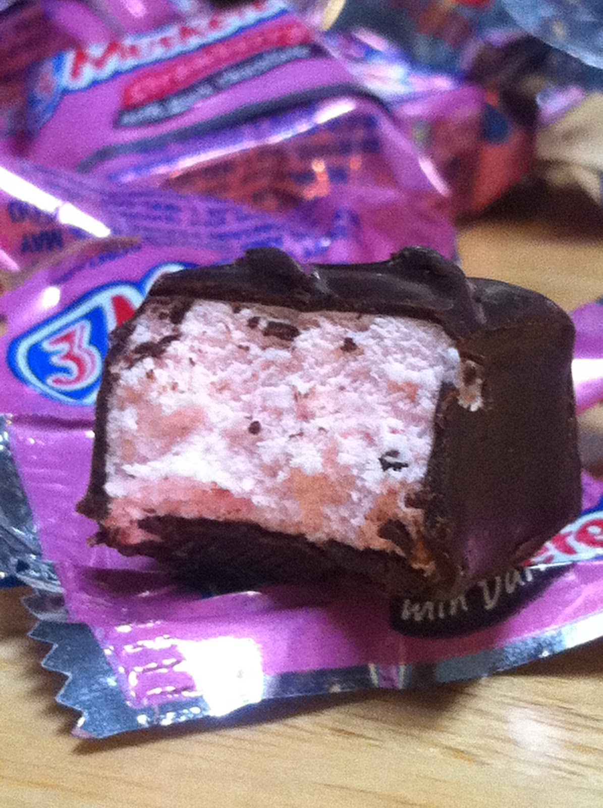 The Holidaze Three Musketeers Strawberry Dark Chocolate