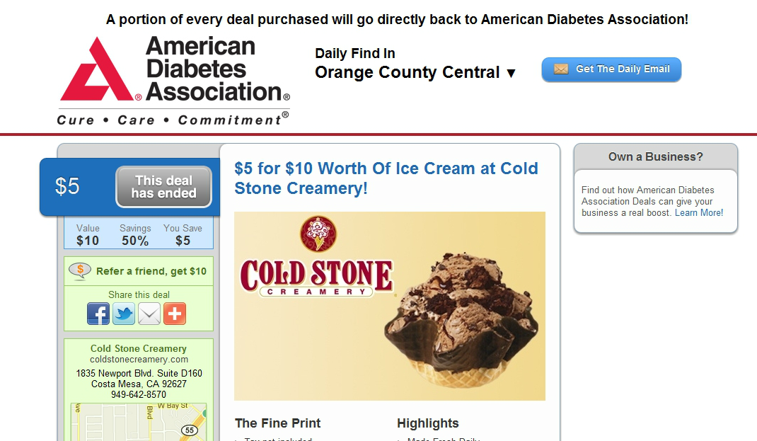 Weighty Matters American Diabetes Association selling icecream and