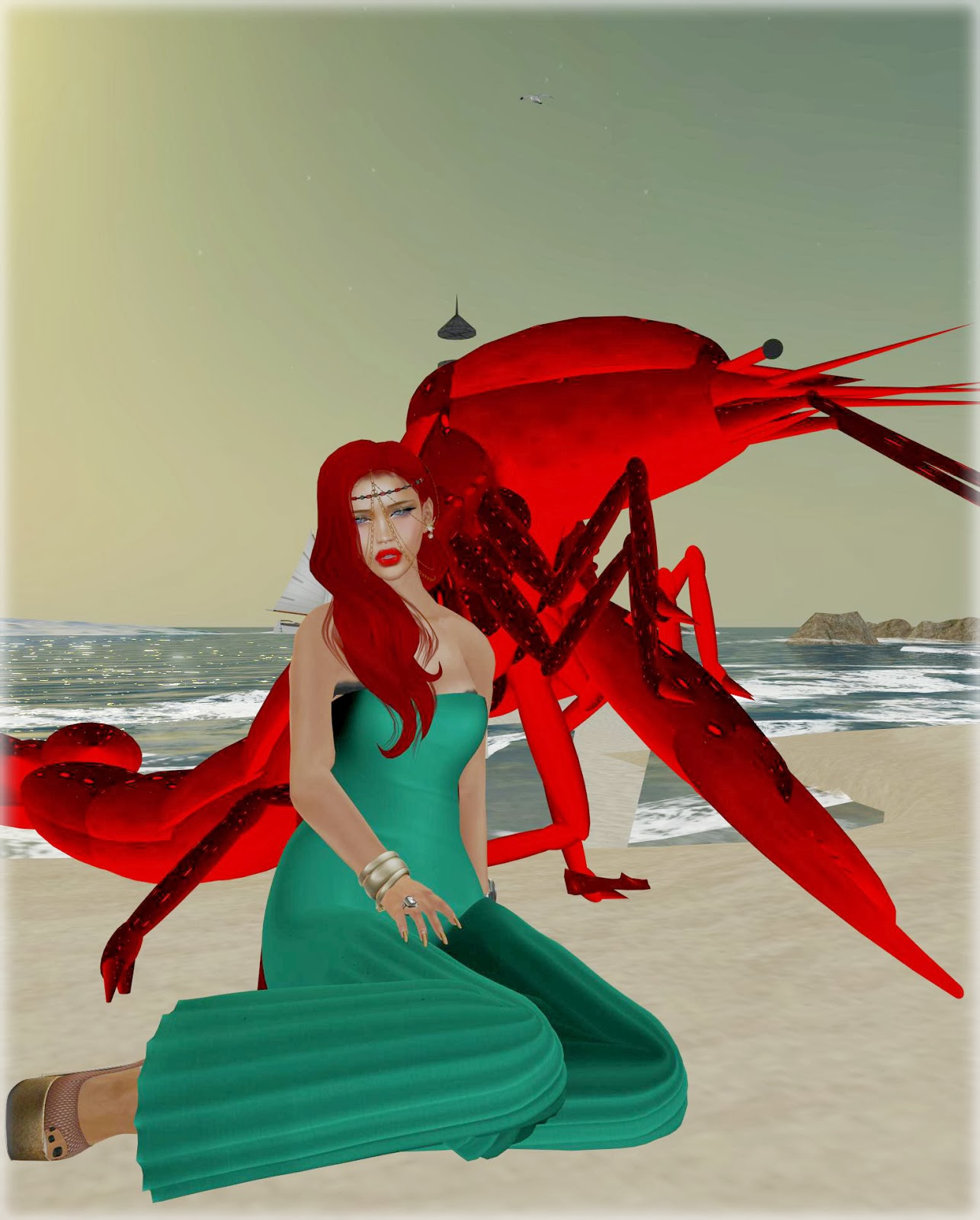 Ariel And The Cute Lobster