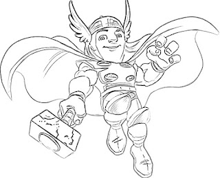 Thor - Escuadrón de Superheroes para colorear | Dibujos Para Colorear