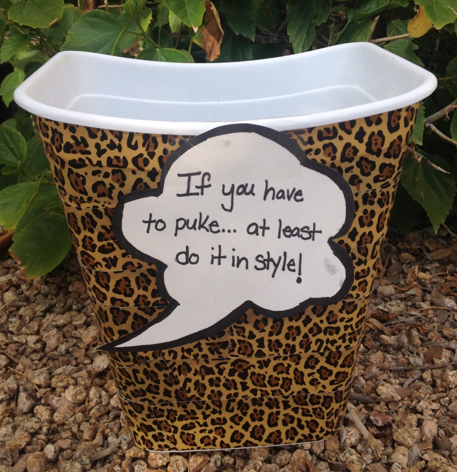 The Busy Broad DIY Leopard Trash Can