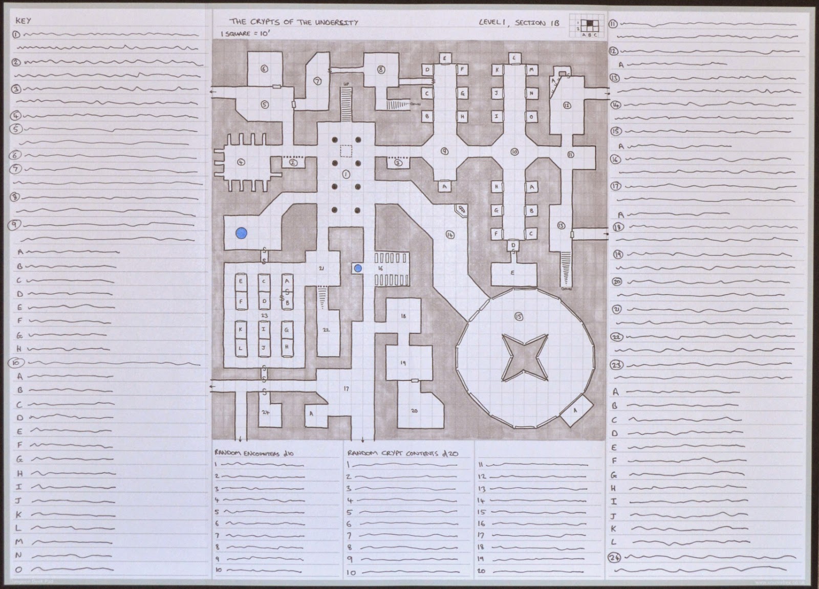 Oubliette Magazine Dungeon Desk Pad Sample Map 2