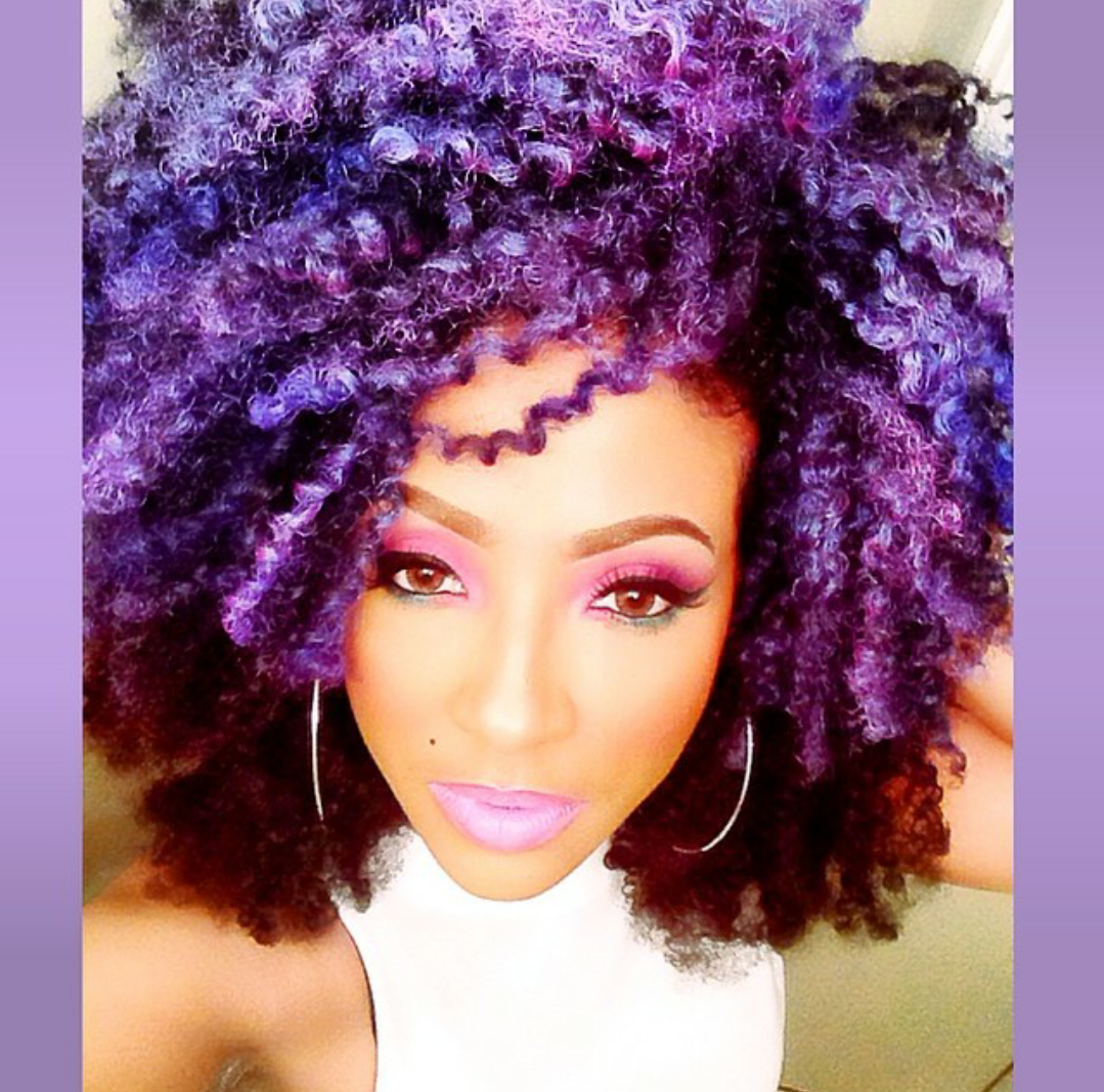 Tiffany Nichols Design Hair Chalk and Eye Shadow Trend on Natural Hair