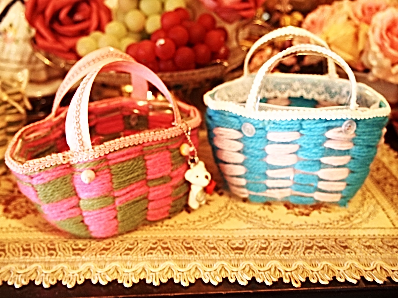 CREATE A HOBBY Recycled plastic Bottles..MINI BASKET