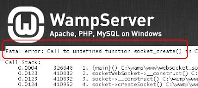 Fatal error: Call to undefined function socket_create() for WAMPServer Fatal error: Call to undefined function socket_create() for WAMPServer