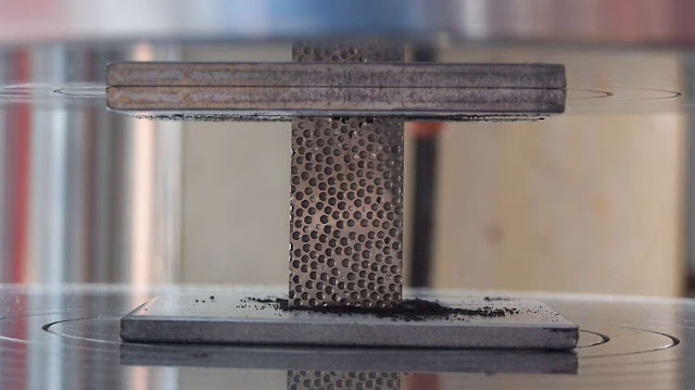 A sample of the composite metal foam developed by Rabiei's research team
