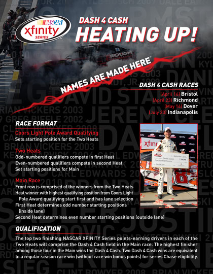 New #NASCAR XFINITY Dash For Cash Innovation