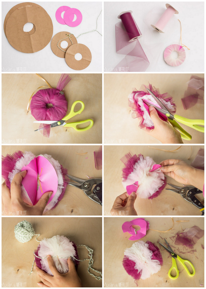 How to Make Tulle Poms! Muslin and Merlot