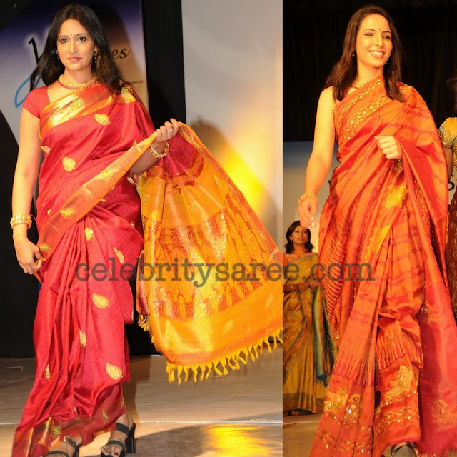 Red and Blue Silk Sarees