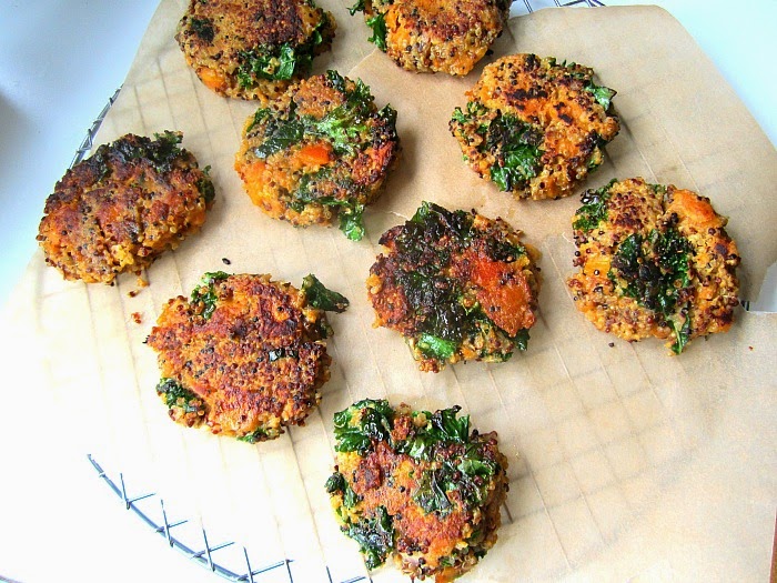 Best Quinoa Cakes w/ Sweet Potatoes & Kale