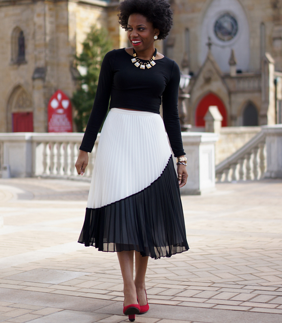 Damier Pleated Skirt - Luxury Black
