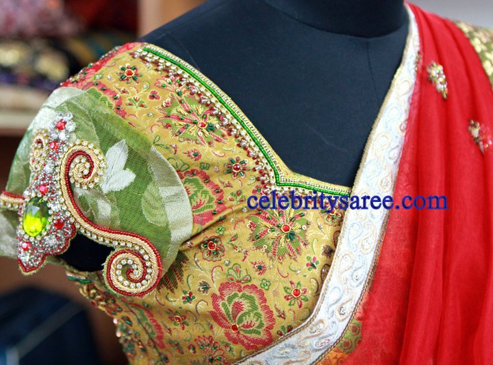 Designer Stone, Kundan, Beads Work Blouses for Wedding Sarees Saree