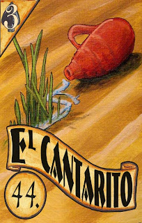 El Cantarito or "The Water Pitcher" shows a jug on a parched field spilling water into the dust where new life grows.