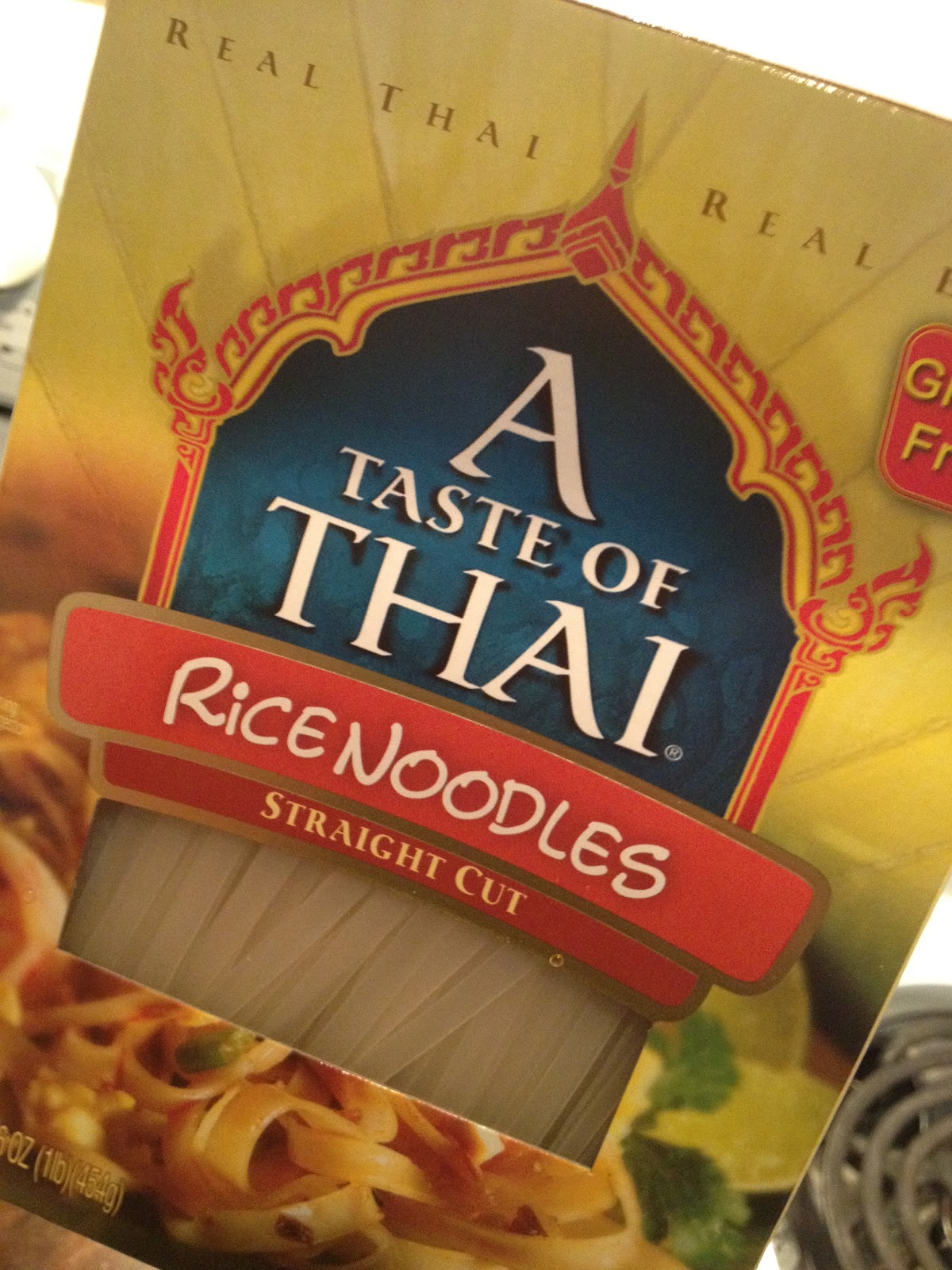 Now I Sit Me Down To Eat Thai Peanut Butter Chicken with Rice Noodles