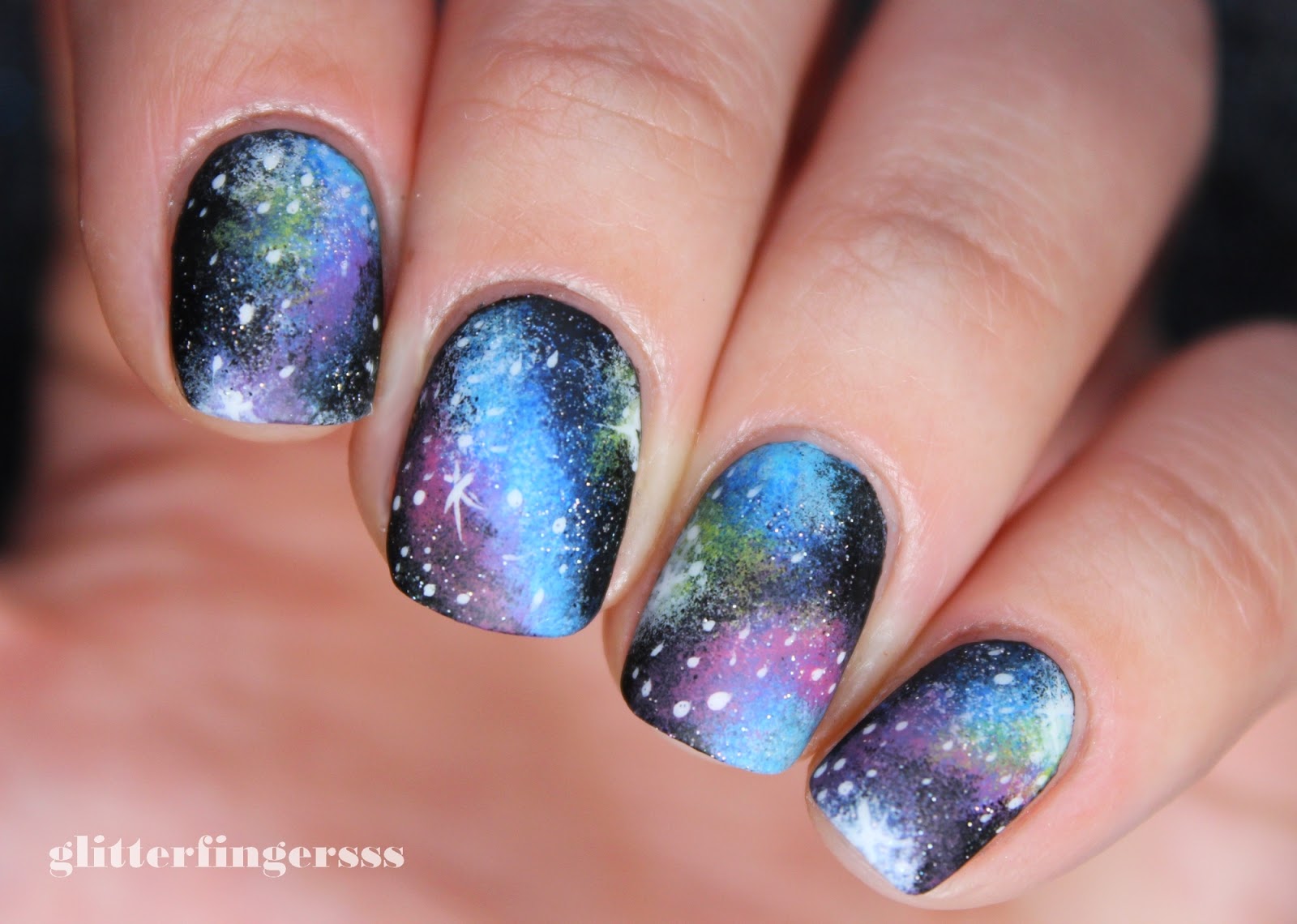 galaxy nail art design