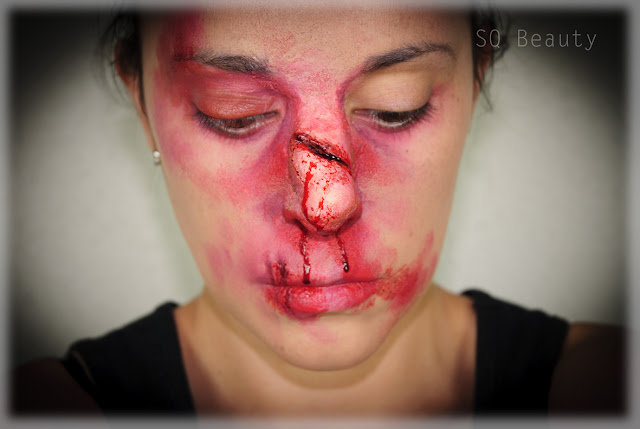 Maquillaje efectos especiales: Nariz rota, Special Effects makeup: Broken nose Halloween Silvia Quirós
