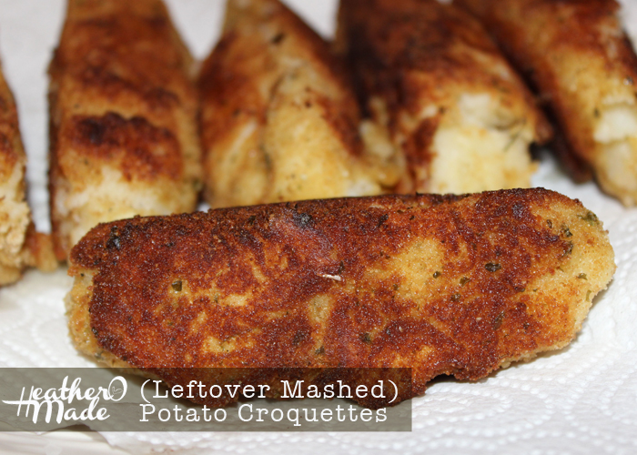 Heather O Made (Leftover Mashed) Potato Croquettes