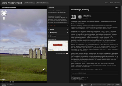 Ein Screenshot von einer Webseite, auf der Informationen über eine Ausgrabungsstätte und ein Bild dessen zu finden sind.