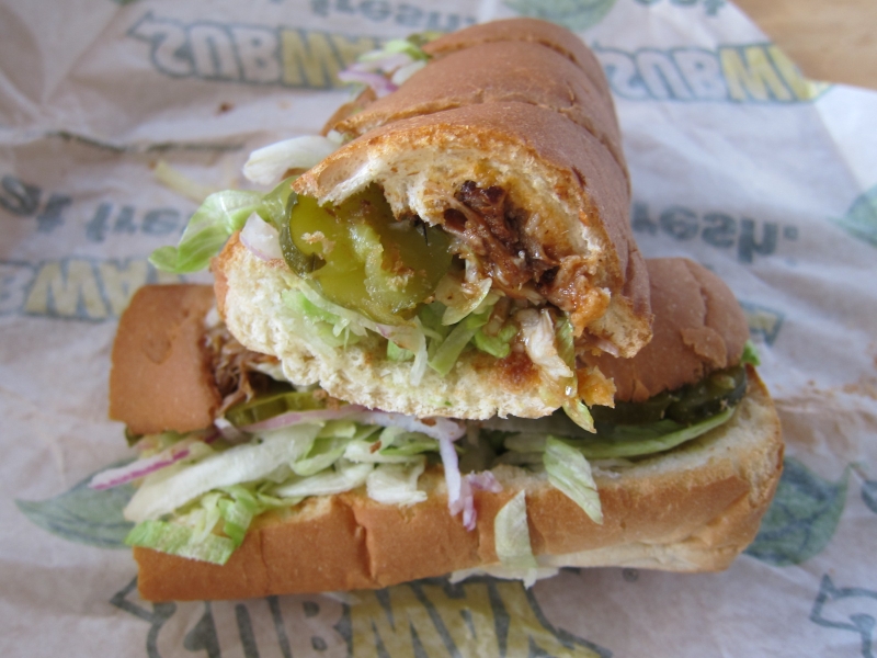 Review Subway Applewood Pulled Pork Sub Brand Eating