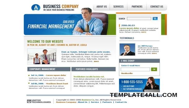 Free HTML Business Flash Website Template