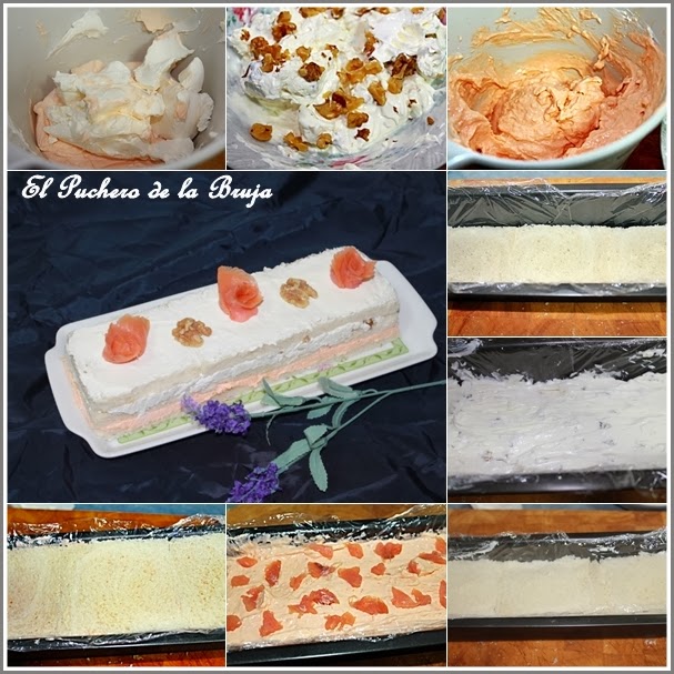 Pastel Frio De Queso, Salmón Y Nueces
