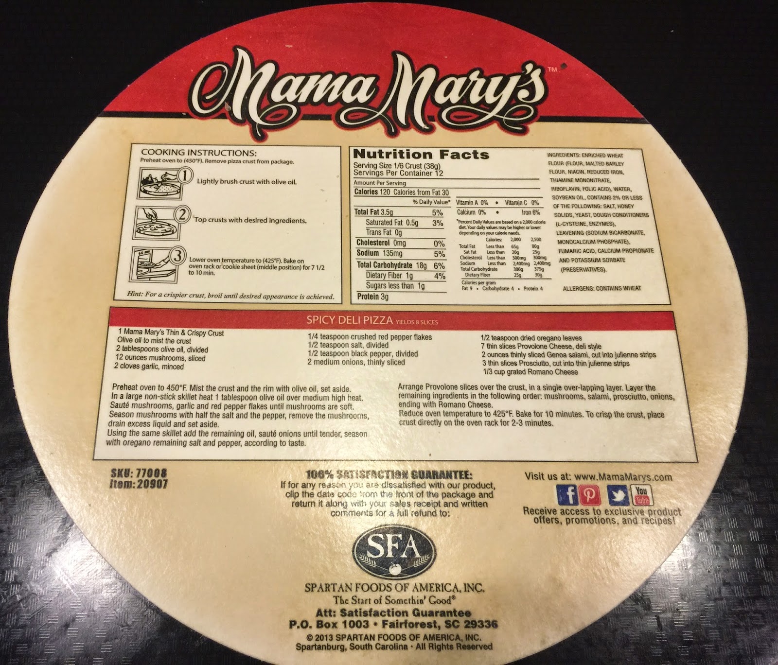 TASTE OF HAWAII MAMA MARY'S THIN AND CRISPY PIZZA CRUSTS
