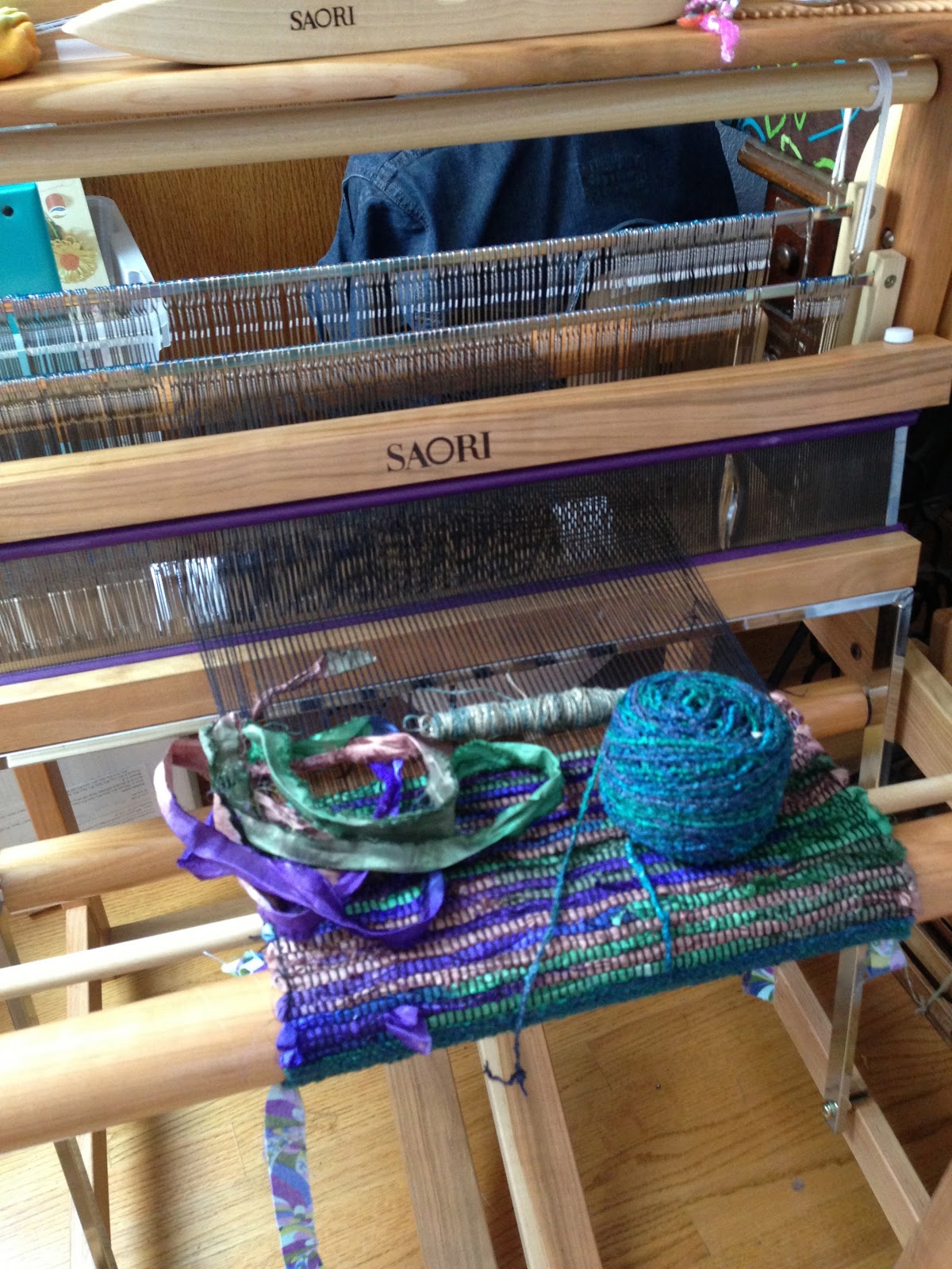 CENTERING WITH FIBER Saori 60 loom, auto bobbin winder, and studio musings