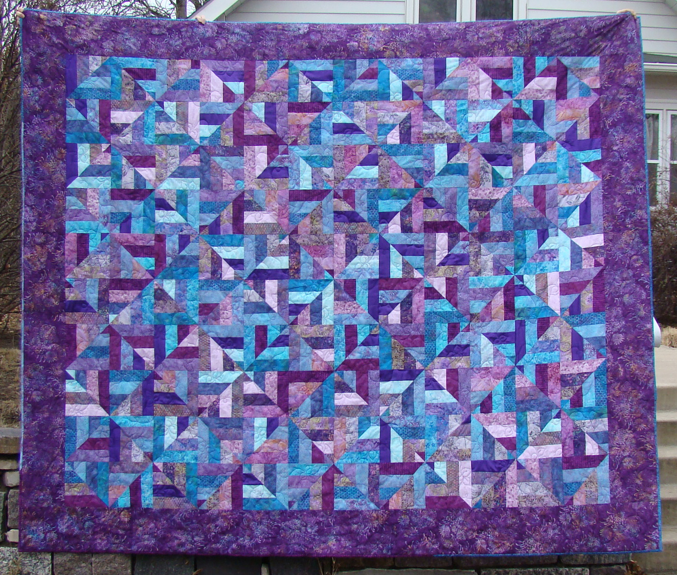 2knitwits Jeni's purple quilt