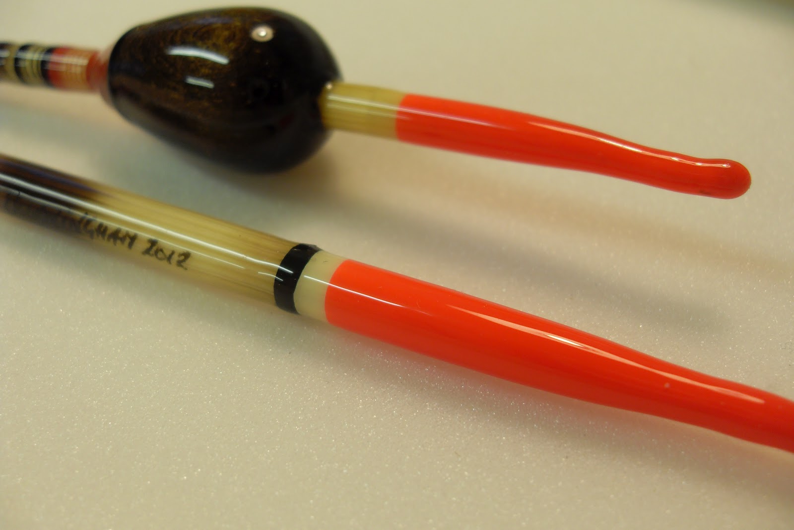 Handmade Fishing Floats by Mark Burningham. Porcupine and balsa avon