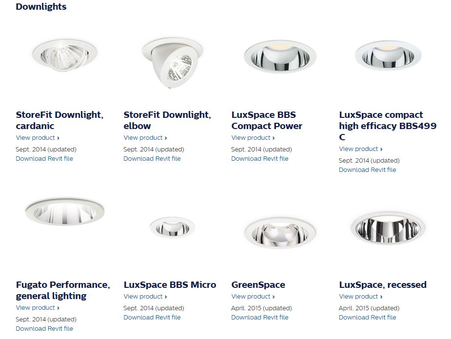 BIMrevit + Construtora Virtual Blog Famílias Revit Luminárias Philips