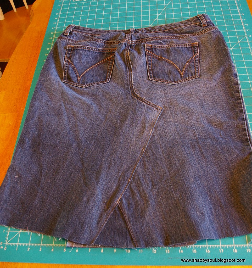 Shabby Soul Jeans to Skirt Tutorial