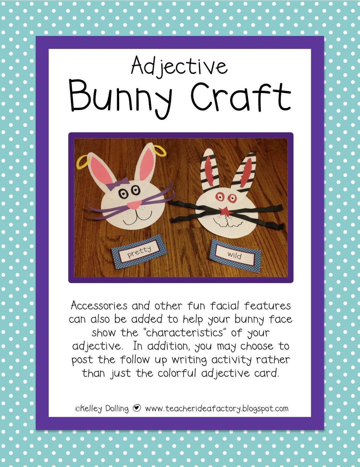 Teacher Idea Factory HOPPIN' THROUGH ADJECTIVES + EASTER FREEBIE