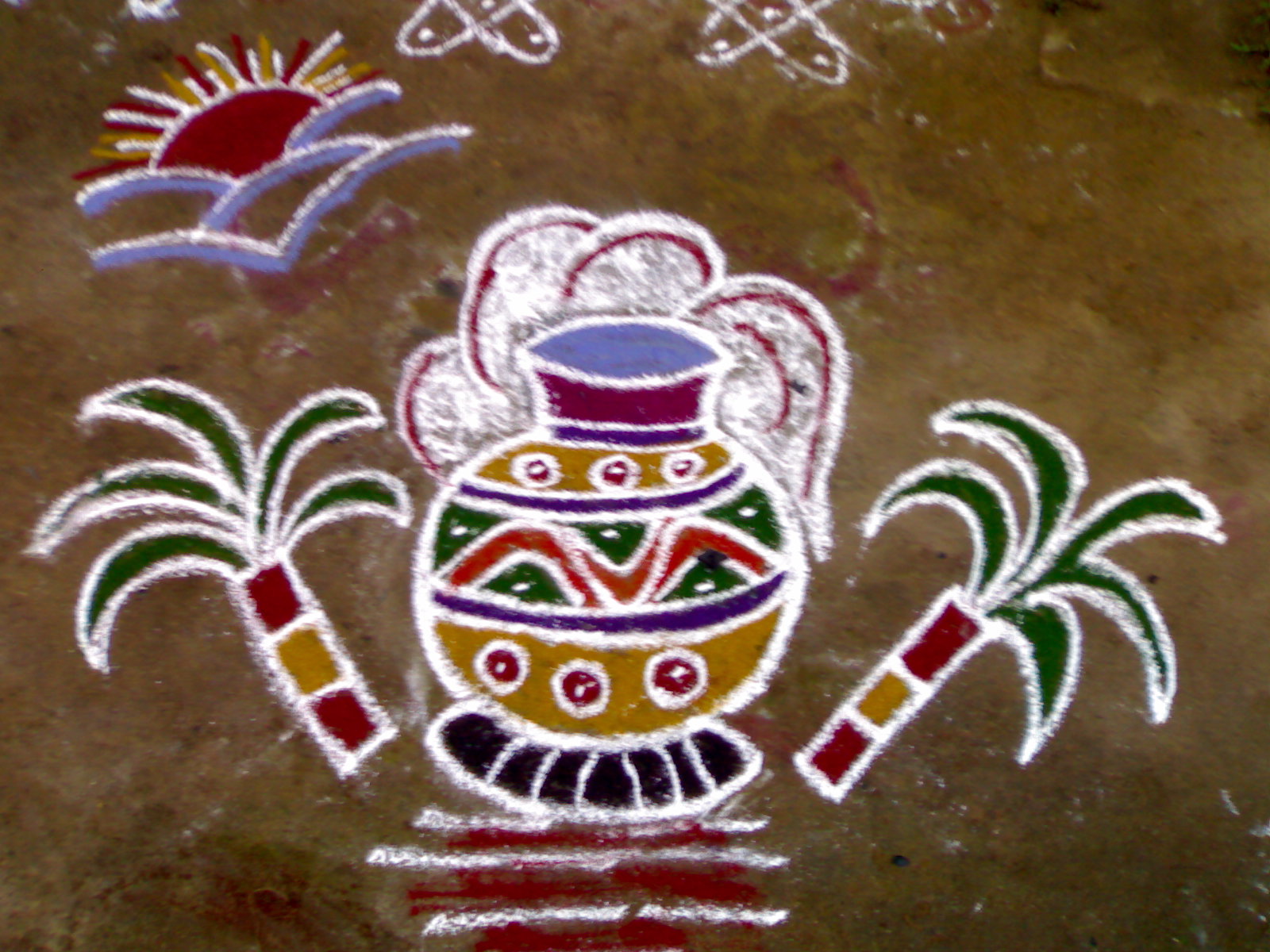 Rangoli Painting Designs Free Hand Pot Rangoli Design