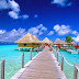 Matira Beach, beach on Bora Bora.Maldives