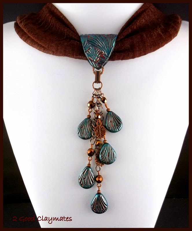 2 Good Claymates Interchangeable Scarf Jewelry Pieces