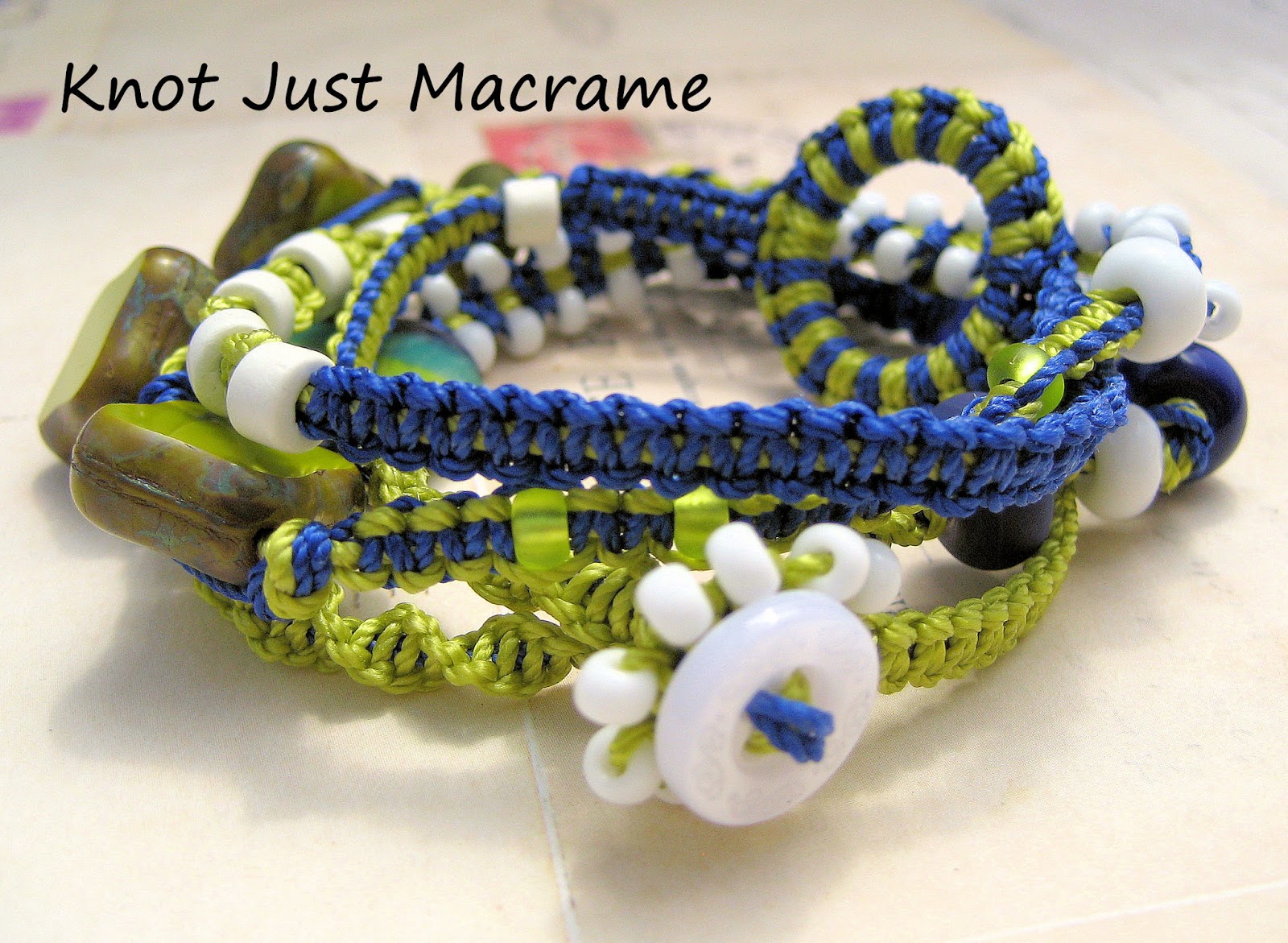 Macrame Purple Dragonfly double wrap Macrame bracelet