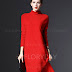 Solid Ruffles Long Sleeve Midi Shift Dress