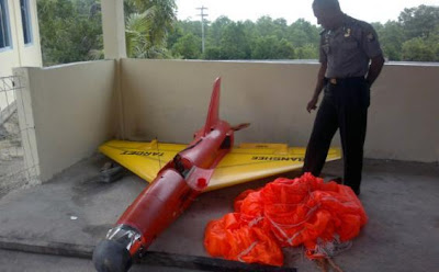 Drones Banshee Buatang Inggris yang jatuh di Perairan Bintan